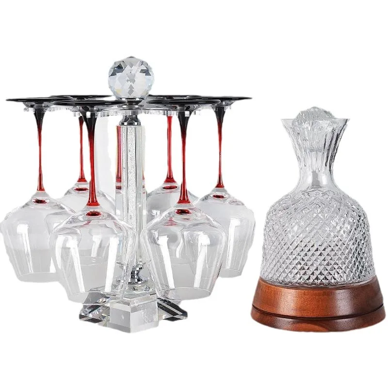 

European luxury crystal fast vortex set household red wine glass high-end rotating wine dispenser
