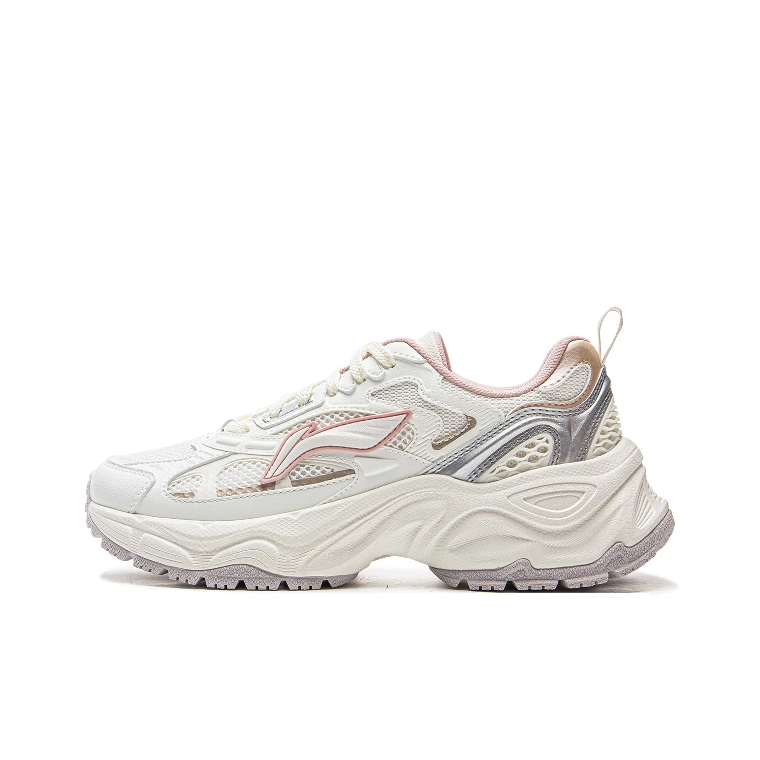 Li Ning Low top Casual Shoes Women's White Silver AGCV112-3