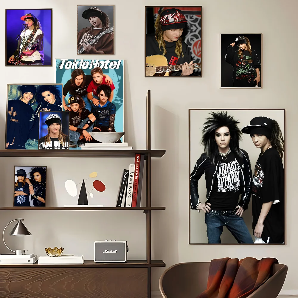 Singer Bill Kaulitz Tom Tokio Hotel Anime Posters Sticky Whitepaper Sticker DIY Room Bar Cafe Kawaii Room Decor