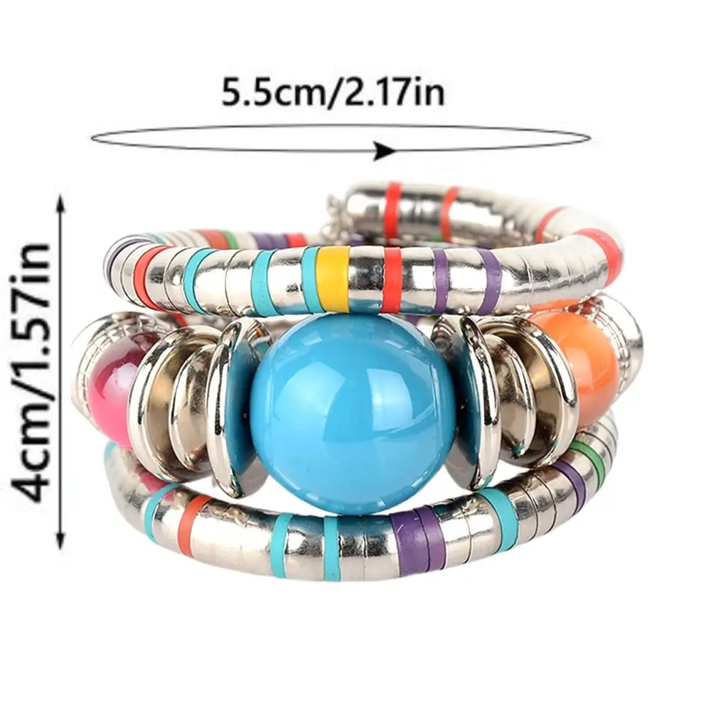 Paduan Gelang Ular Warna Emas Susun Multi Layer Gelang Warna Perak Punk Tiga Lapisan Gelang Perhiasan Aksesoris