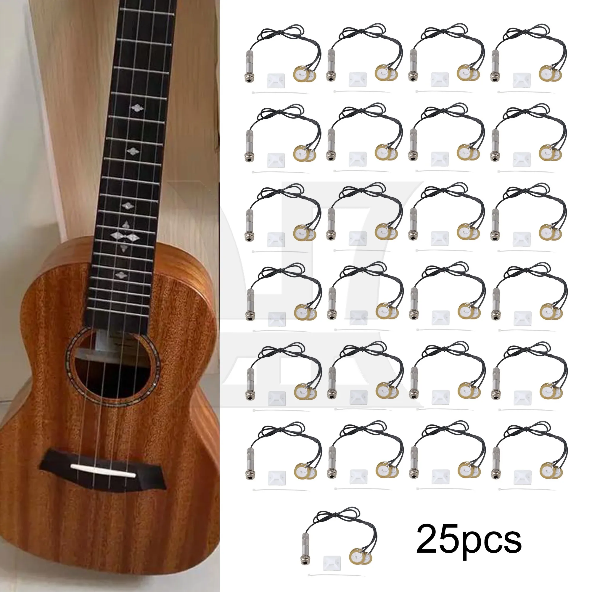 

Yibuy 1 Set Of 25-Piece Pickup Piezo Transducer For Acoustic Guitars 20 Cm Wire Length