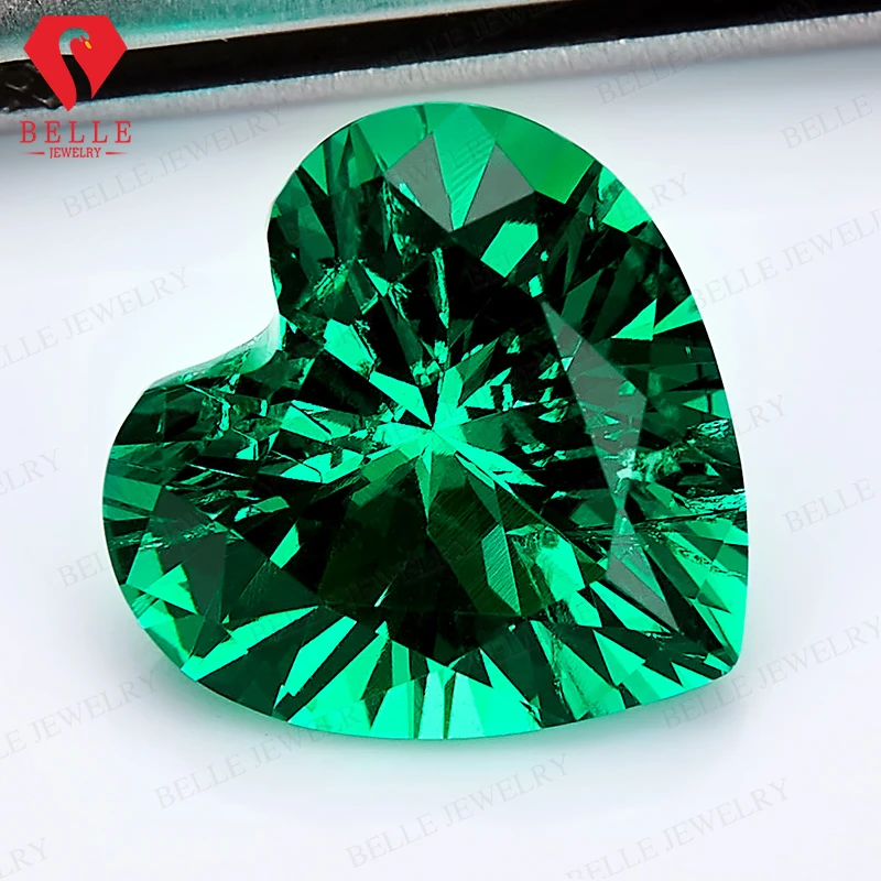 

NEW Natural Heart Brilliant Cut Hydrothermal Lab Grown Colombia Emerald AGL Certificated Diamond Beads Jewelry Making Gems