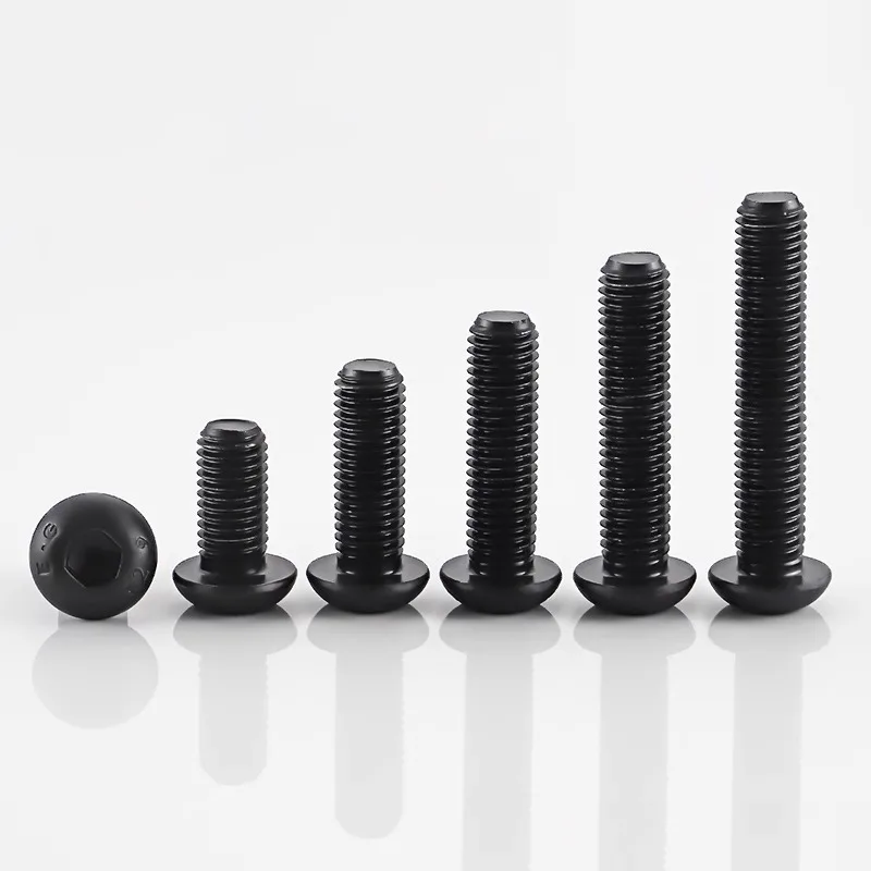 

M2 M2.5 M3 M4 M5 M6 DIN7380 Round Black 12.9 Grade Hex Screws Hexagon Screw Cap Socket Button Head Allen Furniture Bolt