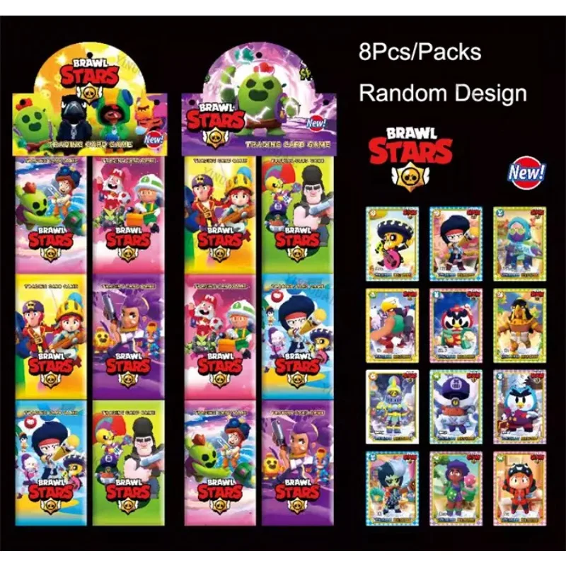 Cartes à collectionner aléatoires Anime Brawl Stars Collection Jeu de cartes de combat Dessin animé Carte de combat Leon Crow Cartes à échanger rares Jouet pour enfant Cadeau