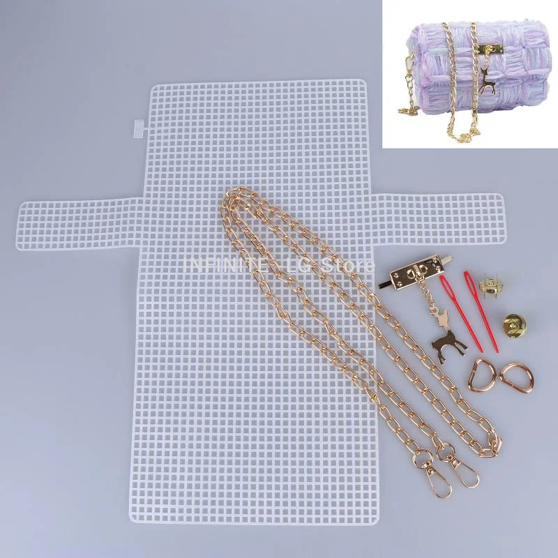 DIY Hand Knitting Crochet Bags Material Kit Cross Mesh Plastic Frame Sheet For DIY Making Bag Auxiliary Weaving Bag Accessory