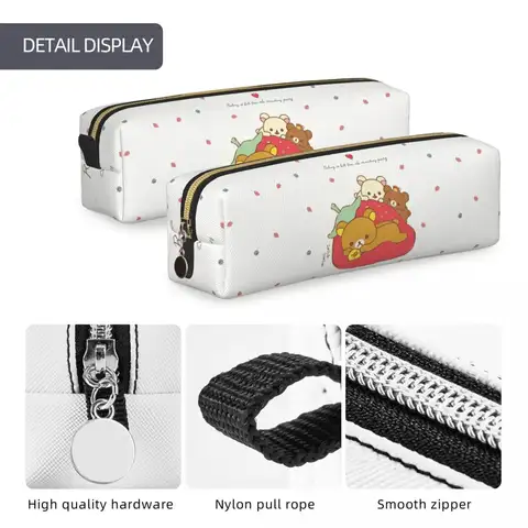Rilakkuma Jordgubb Tecknade Pennfodral Pennväskor Flicka Pojke Stor Förvaring Skolmaterial Present Pennfodral 10 best sales jordgubbspenna - №8