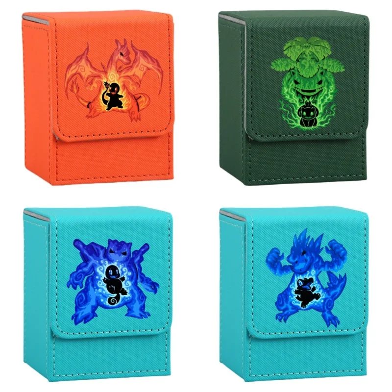 Чехол для карт Charizard Charmander Blastoise Venusaur Typhlosion Torchic Diy Кожаные фигурки игрушек Аниме Коллекция игр Коробка