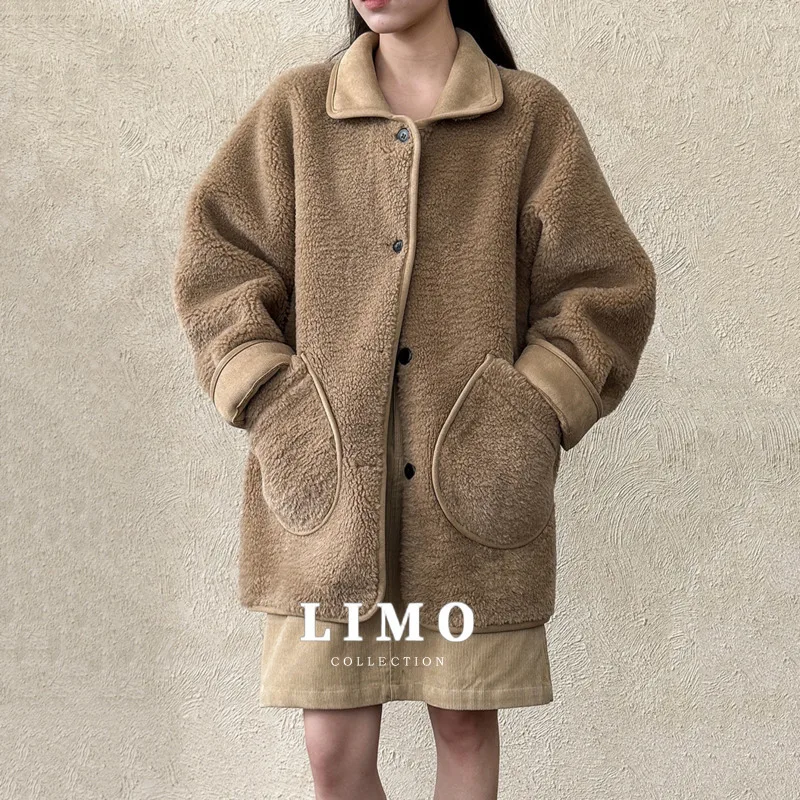 

LIMO Fashion Lamb Wool Coat Women's Faux Shearling Leather Jacket Polyester Spandex Outerwear for Autumn Winter Daily Commute