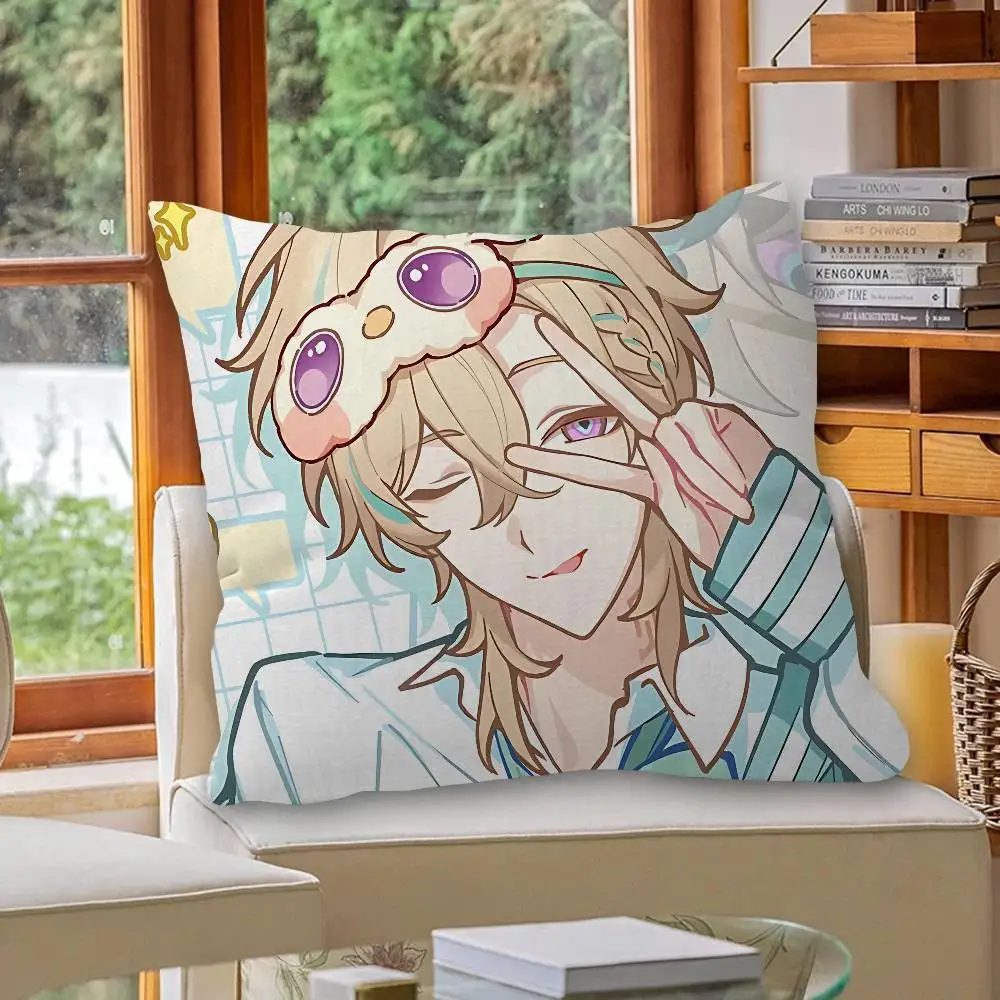 Game Honkai Star Rail Aventurine Pillow Gift Home Office Decoration Bedroom Sofa Car Cushion Cover Case 45x45