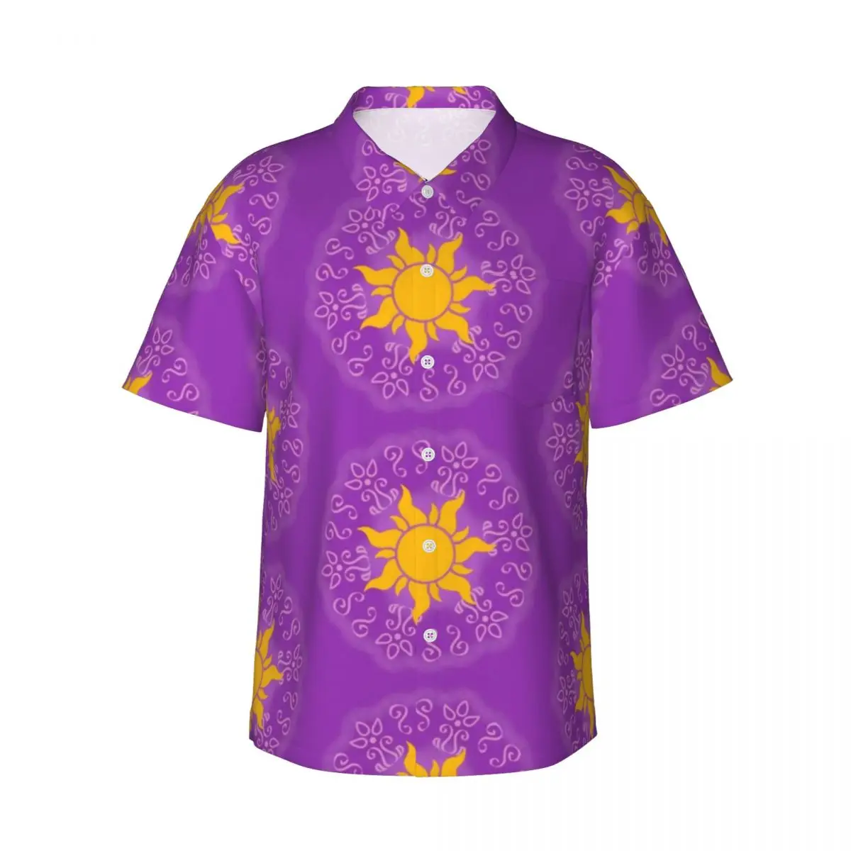

Golden Sun Casual Shirt Pink Swirls Vintage Hawaii Shirts Man Short-Sleeved Vacation Breathable Printed Oversized Blouses