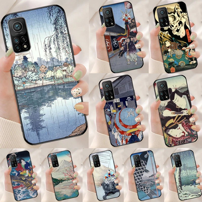 Ukiyo-e Japanese style Art Case For Xiaomi 13 11T 12T Pro 12 Lite 12X Cover For POCO X3 X4 X5 F5 Pro F4 GT C40 M5s F3