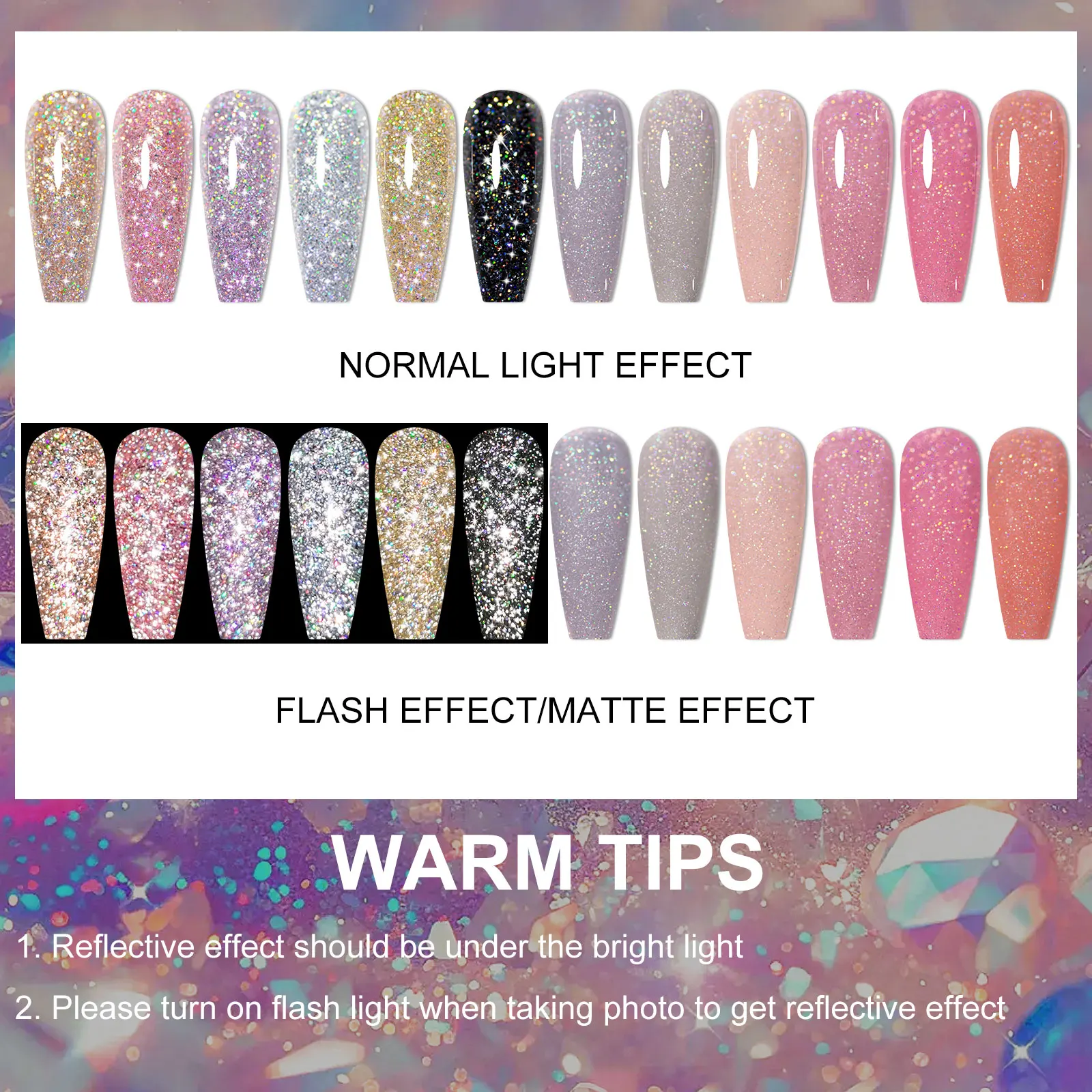 Mtssii 12 個反射グリッタージェルマニキュアセット半永久ソークオフ UV Led ジェルワニスマニキュアマニキュアキット