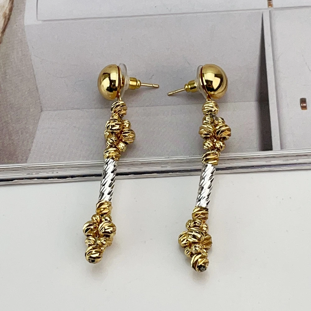 EMMA موضة دبي مطلية بالذهب الخرز القلائد أقراط خواتم مجموعات المجوهرات الجميلة للنساء هدايا مجوهرات الزفاف FHK21385