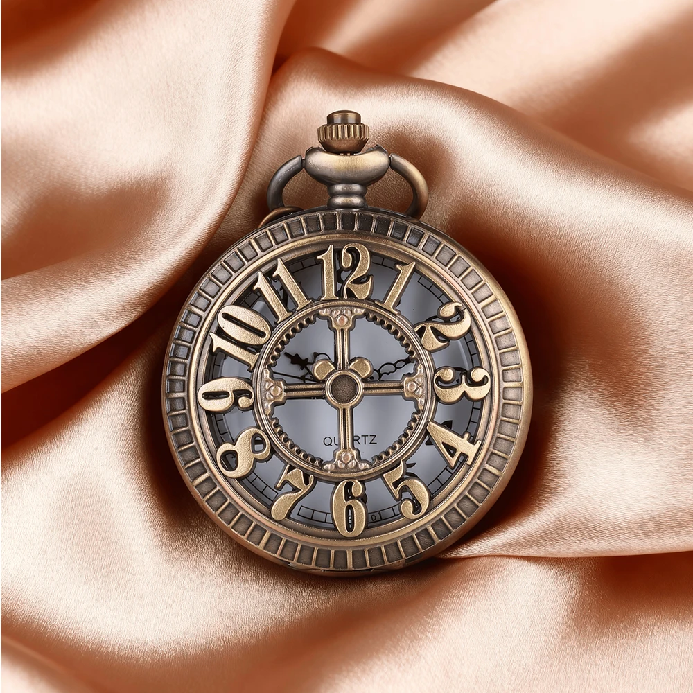 

Винтажные полые кварцевые карманные часы в стиле стимпанк с подвеской-ожерельем, карманные часы с дисплеем указателя, лучший подарок для мужчин и женщин