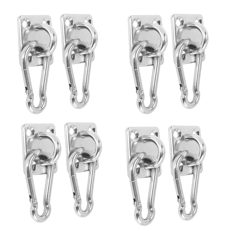 8 Sets Of Suspended Ceiling Wall Mount U-Shaped Hooks Hammock Hook Metal Base Plate With Hook