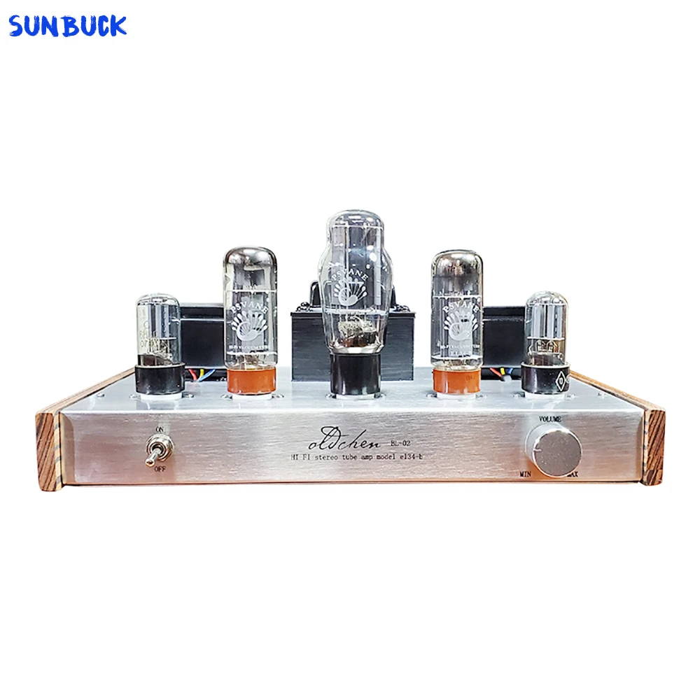 

Sunbuck 5U4G 6H8C Laochen EL34 Bluetooth 5.0 12W 2.0 EL34 Vacuum Tube Amplifier HIFI EXQUIS Class A handmade Single-ended Amp