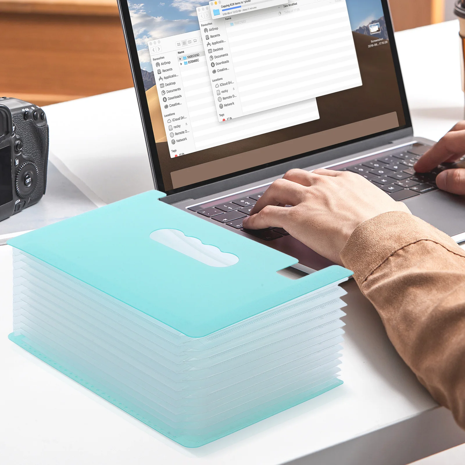 

Organization Office Desk Organizer Multi-functional Stand Organiser Sky-blue Pp