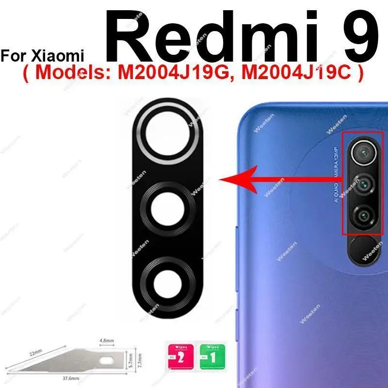 For Xiaomi Redmi 9 9A 9C 9T 10 Prime 10C 10A 10 2022 12C 4G 5G Rear Camera Lens Galss Back Camera Glass Lens Repalcement