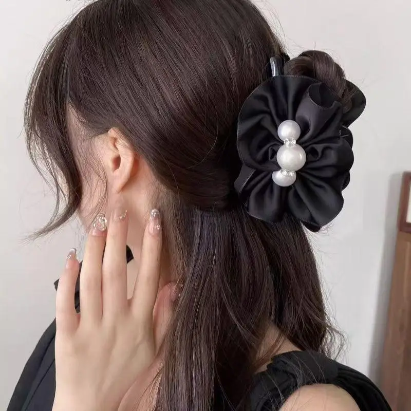 مشبك شعر لؤلؤي أنيق للنساء، نمط حلو جديد خلف الرأس، مشبك سمك القرش، إكسسوارات شعر عصرية متعددة الاستخدامات