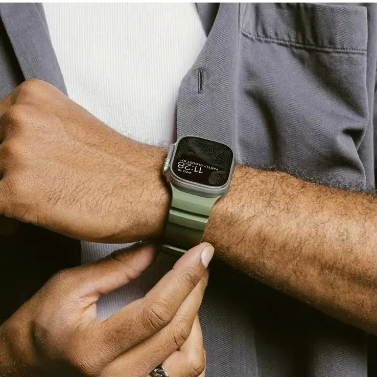 Trail Silicone Strap for Apple Watch Band Ultra 3 49mm 46mm 45/44mm High-end bracelet wristband iWatch Series 11 10 9 8 7 6 SE 5