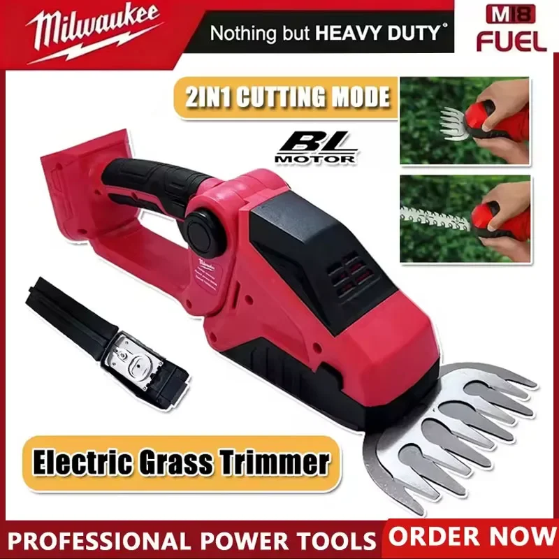 

Milwaukee Cordless Hedge Trimmer 2-in-1 Electric Grass Trimmer Bush Trimmer Grass Shears Handheld Garden Tool for 20V Battery