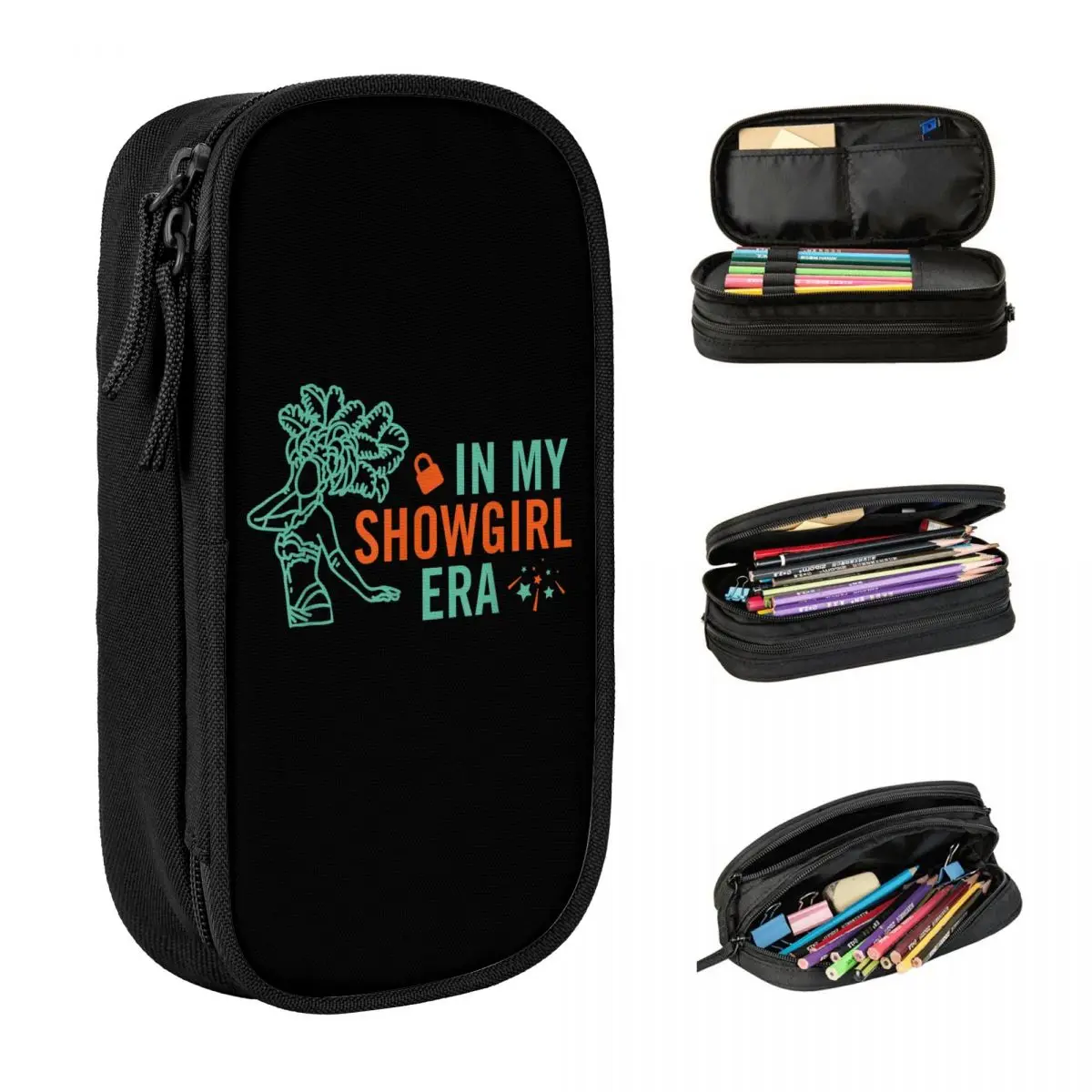 In My Showgirl Era Pencil Case Double Layer Pencil Bag Students Lovely College School Pencil Cases Stationery