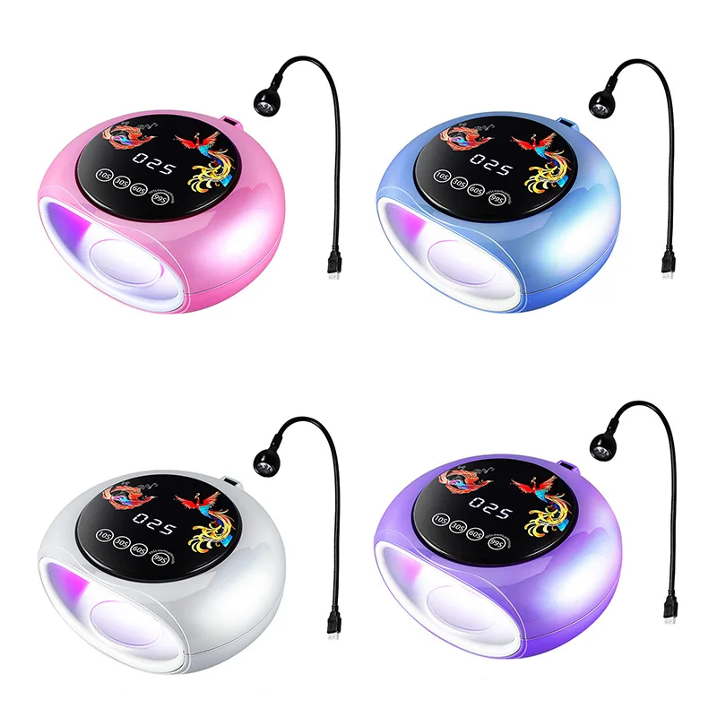 

660Nm Wavelength Red Light Manicure Lamp With High Power 360° UV Curing Phototherapy Machine LED Nail Lamp EU Plug