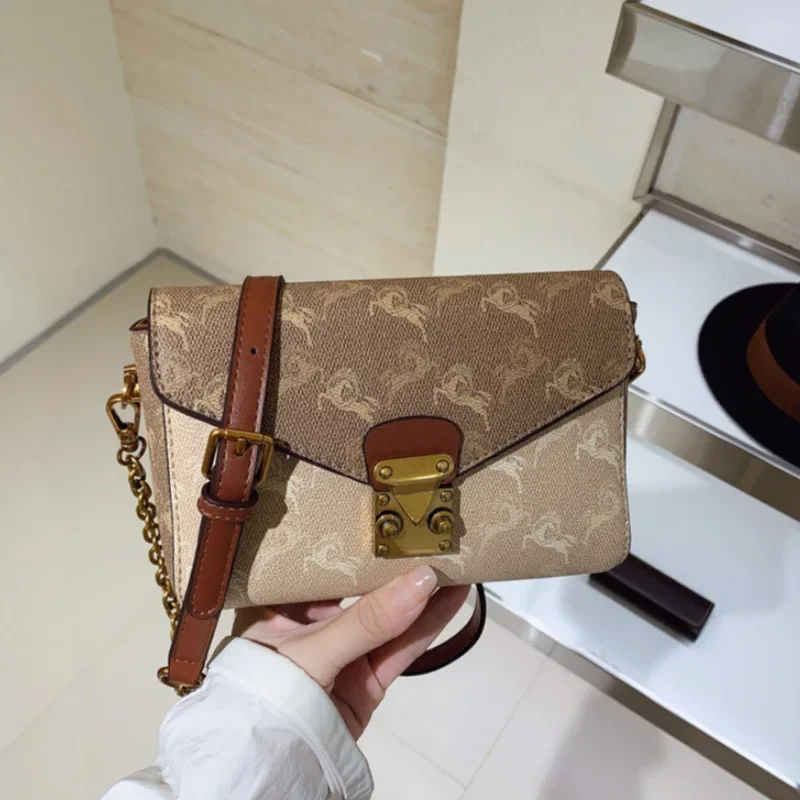 

2025 New High-Value Women's Small Square Bag - High-Texture Printed, Fashion Chain, Shoulder/Messenger