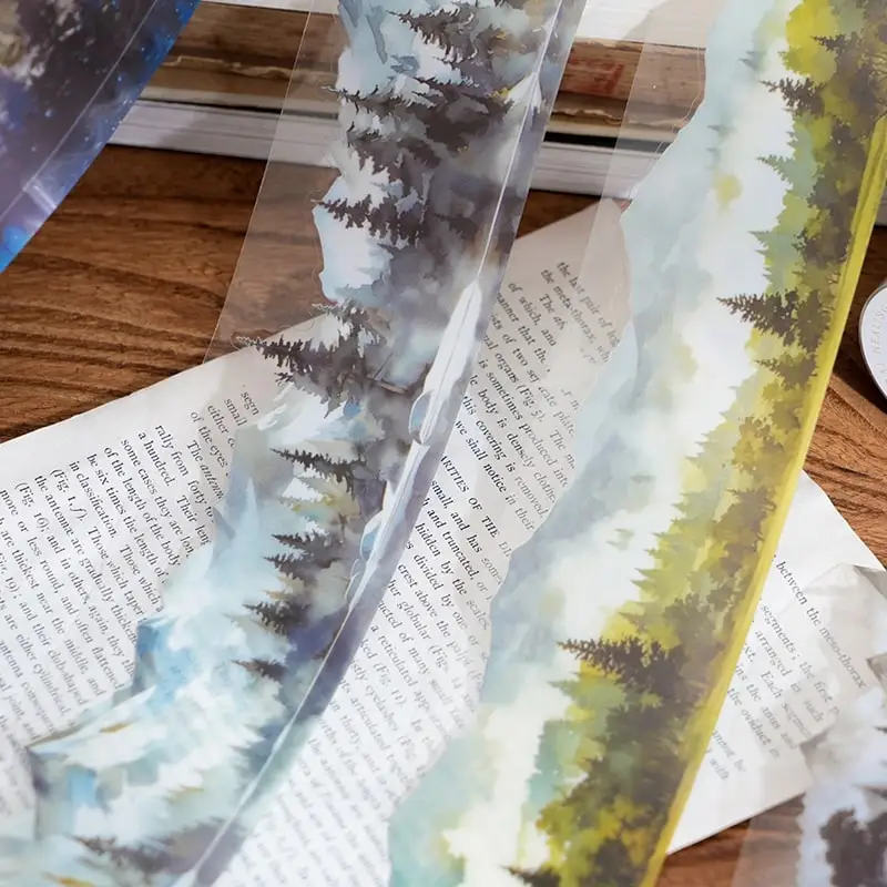 Journal GO 4.5x200cm Natural Forest Tape Sticker Scenery for Collage Junk Journal Scrapbooking Landscape DIY Masking Tape