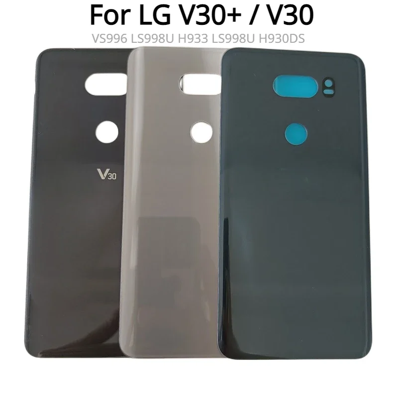 with Logo For LG V30+ / V30 VS996 LS998U H933 LS998U H930DS Back Battery Cover Replacement Parts Glass  Door Panel Housing Case