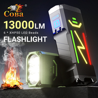 Super High Power LED Flashlight 13000LM USB Rechargeable Tactical Torch With 10000Mah Built-in Battery Outdoor Camping Lantern