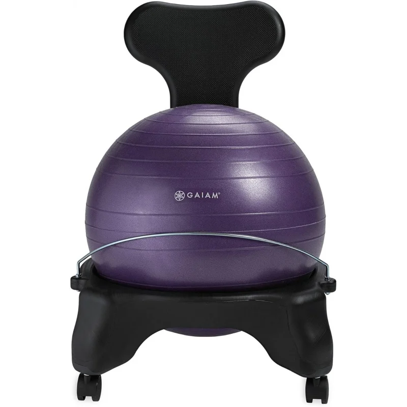 

Classic Balance Ball Chair – Exercise Stability Yoga Ball Premium Ergonomic Chair for Home and Office Desk with Air Pump