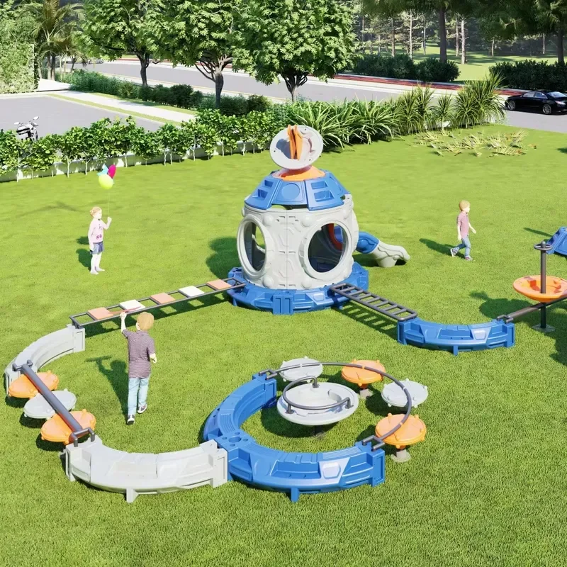 for Outdoor Playground Garden Fitness Sensory Equipment Plastic Metal Children Combination Slide Kit High Capacity Over 500kg