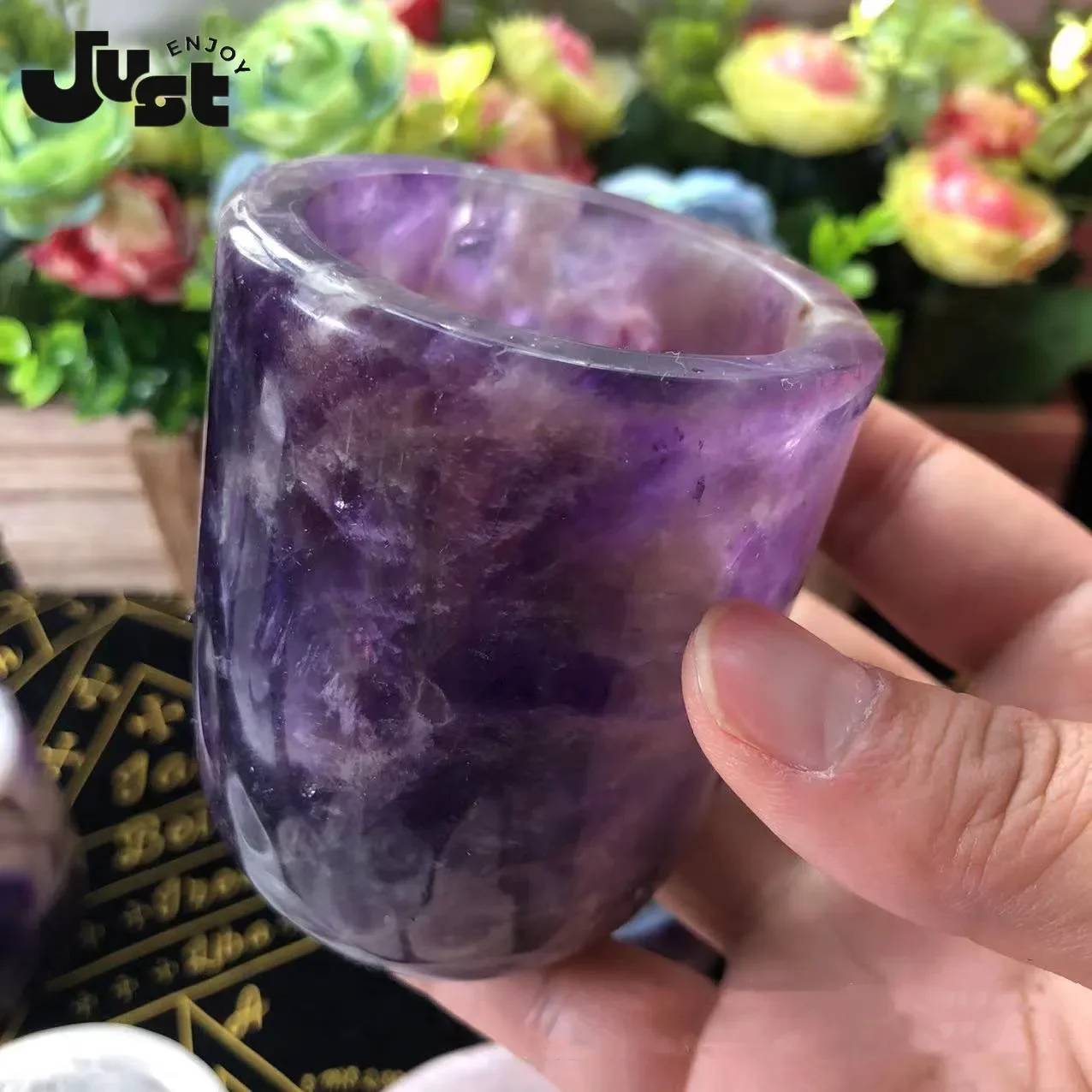 

Natural Hand-Carved Crystal Cups Amethyst Rose Quartz White Crystal Healing Crystal Cups For Home Decor Gift Collection Craft