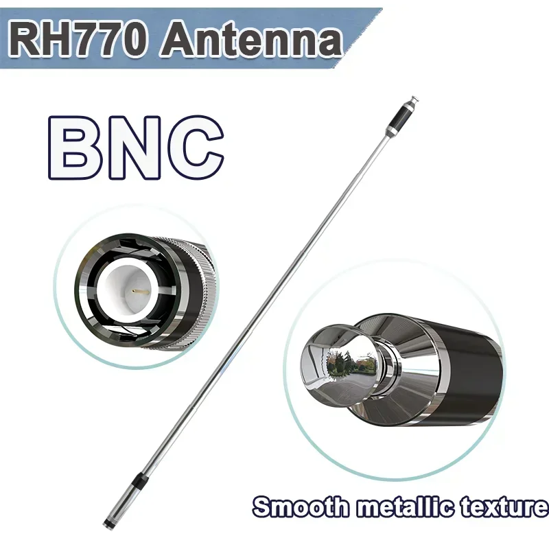 RH-770 Antenna BNC Connector 144/430Mhz Dual Band High Gain Telescopic Walkie Talkies Antenna For BCT15X IC-V8 V80 Kenwood TK100