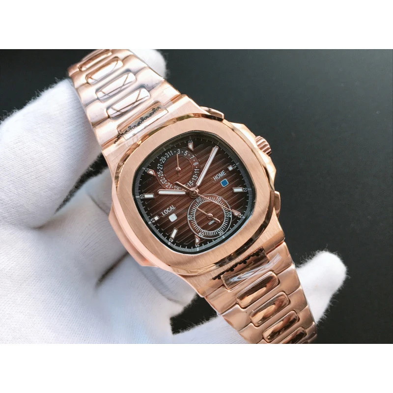 ساعة ميكانيكية ذات علامة تجارية فاخرة للرجال 904L من الفولاذ المقاوم للصدأ مصنوعة من إلهام باتيك فيليبس