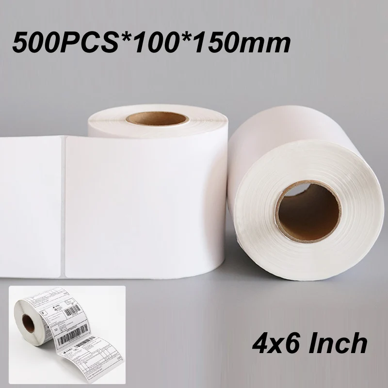 etiquetas de envio termico 4x polegada para dhl ups fedex adesivos auto adesivos stack roll papers para etiqueta termica 500 pcs 100150 mm 01