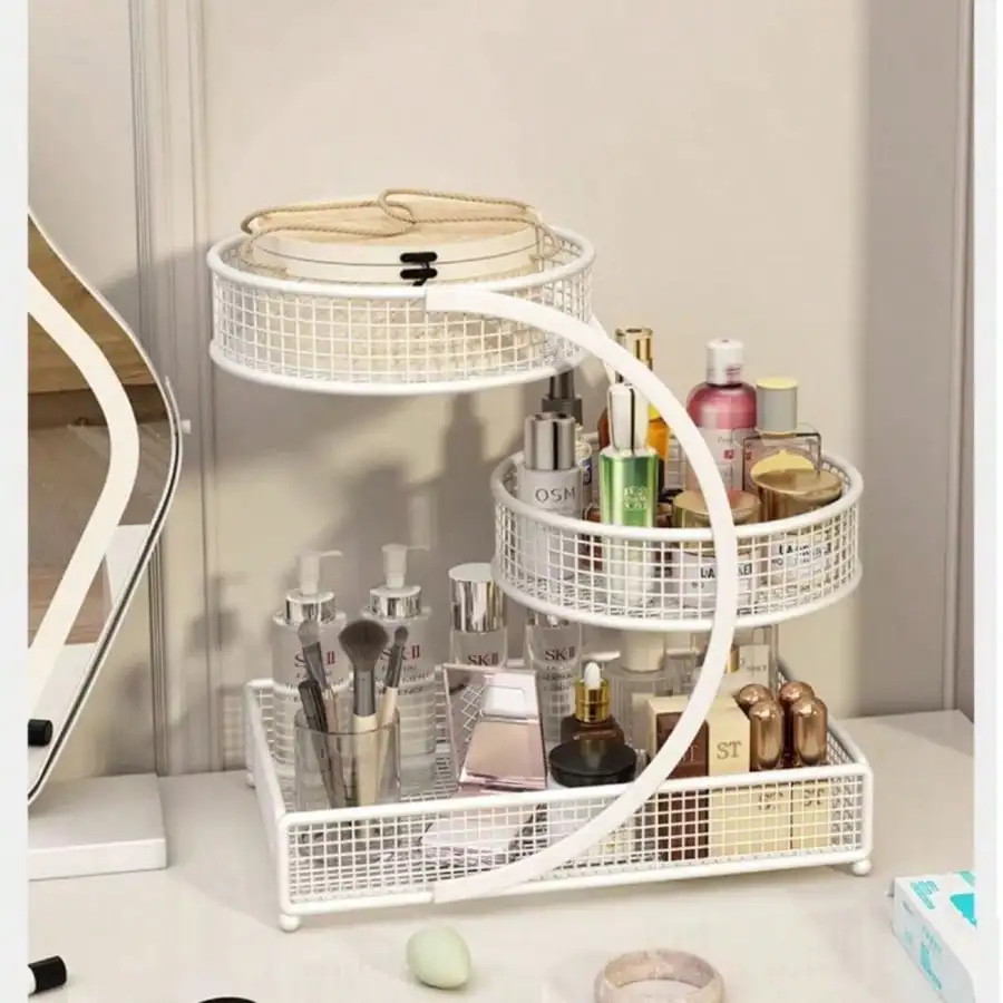 

1PCS 3-Tier Cosmetic Storage Rack - No Assembly Required, Bathroom Countertop Storage Rack - Bathroom Storage Rack