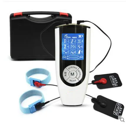 Double output charging powerful electric acupoint massager meridian physiotherapy body massager portable ring sleeve for men