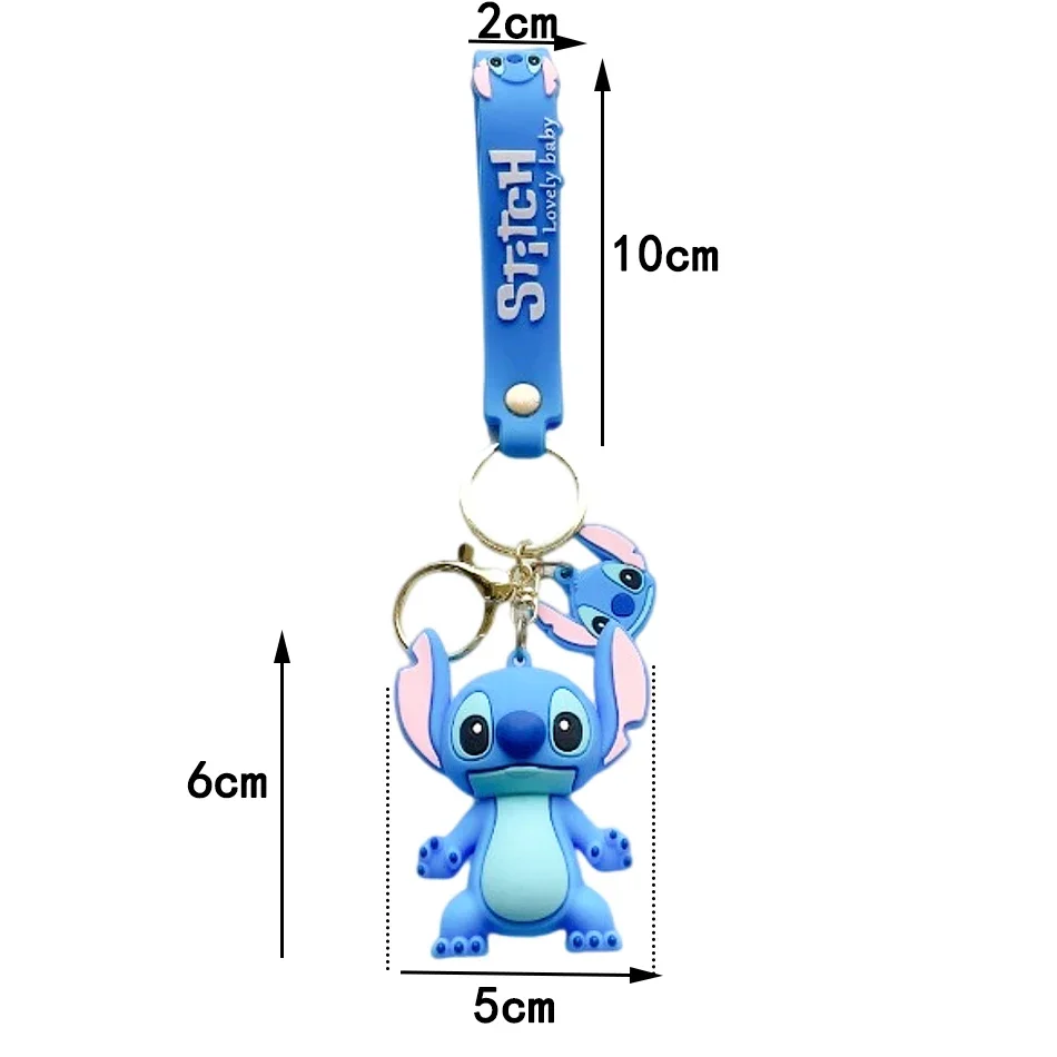 귀여운 만화 캐릭터 장난감 키체인 펜던트 선풍기, 도매 스티치 디즈니 키체인, 피규어 장난감, 어린이 생일 선물, 5 세트, 20 개