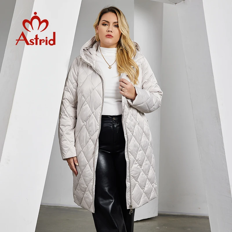 Imagem -03 - Astrid-jaqueta com Capuz Longa e Grossa para Mulheres Parka Grande com Design de Diamantes Cabolsa Acolchoado Roupas de Inverno 2023