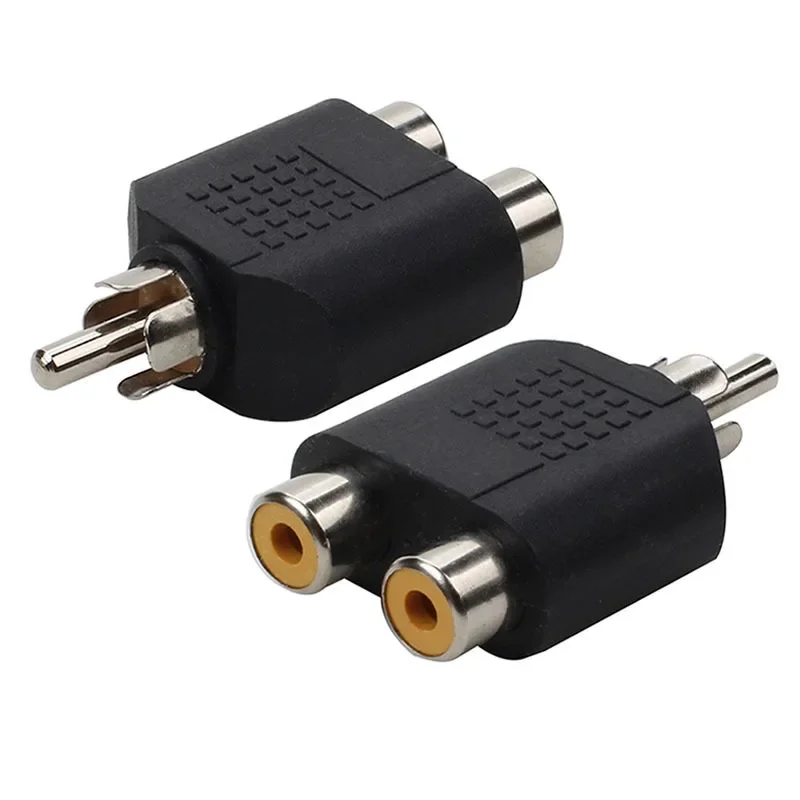 Audio Cable Adapter RCA One-to-two Conversion Line Lotus Revolving Double Lotus Female Audio Power Amplifier Splitter