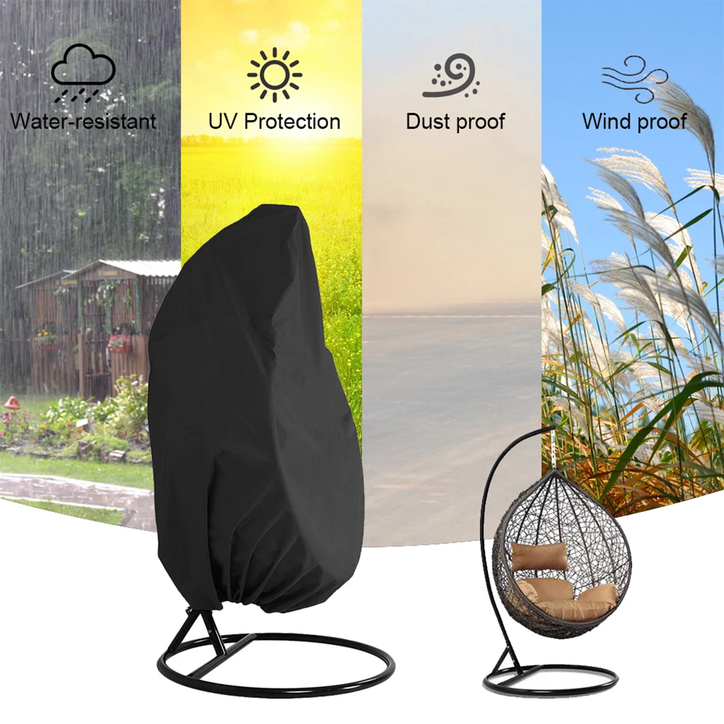 Egg Chair Cover Furniture Protector Against Rust Durable Anti-UV Windproof Hanging Swing for Garden Families Friends