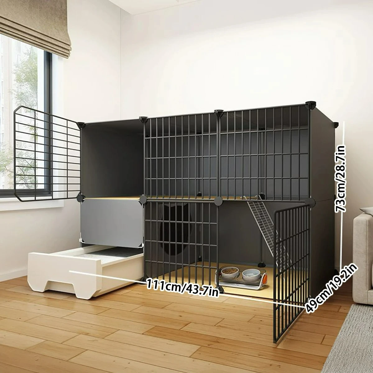

Customizable Cat Small Pet Cage Household Indoor Cat Toilet Integrated Litter Box Extra Large Free Space