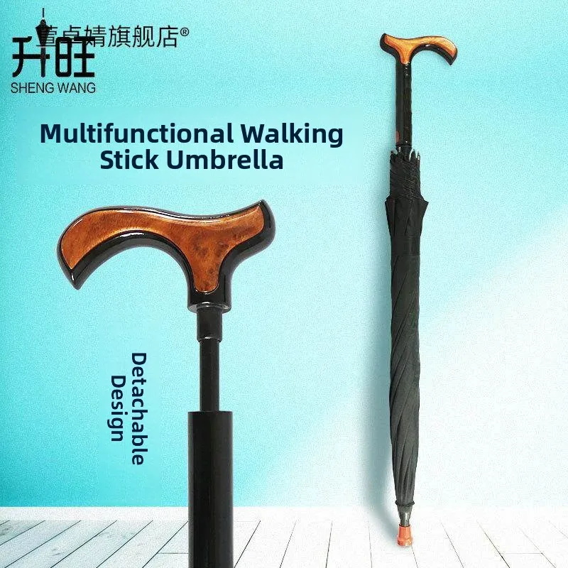 

Strengthened Long Handle Umbrella Cane for Elderly People Rain And Sunproof Anti-slip Mountain Climbing Multi-functional Walk...