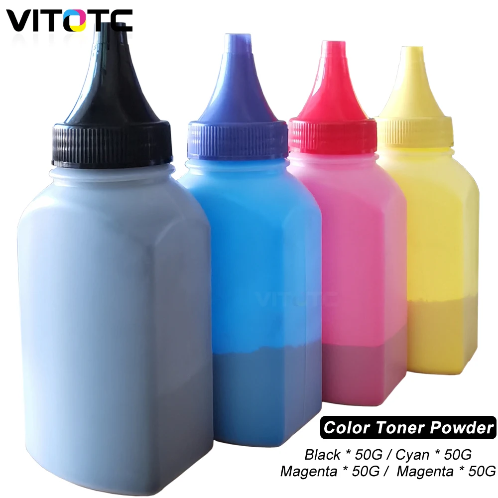 4PCS Refill Toner Powder and 4 Chips Kit For Ricoh SP C220 220 C220N C221sf C222 C240 SPC220 SPC240DN SPC240SF Printer 50g/PC