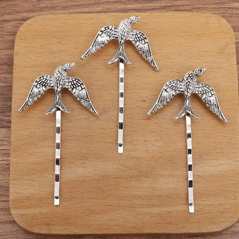 1 Stück Damen-Haarnadel aus Metalllegierung, Haarschmuck in Schwalbenform für Mädchen. – Detail 4