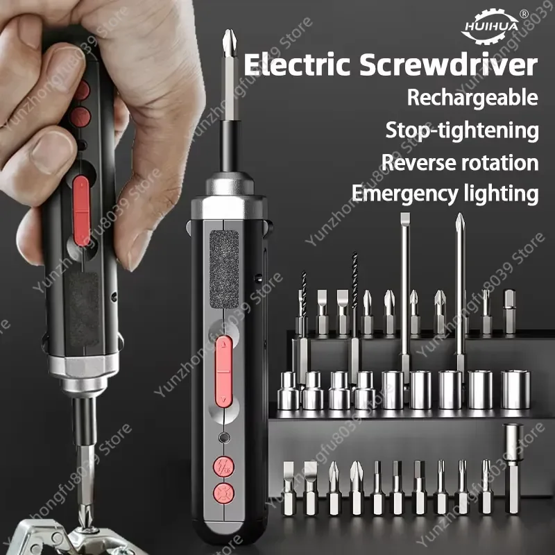 for Precision Electric Screwdriver Set 4.2V 15Nm 300rpm Home Rechargeable Mini Multifunctional Repair Tool with LED Light