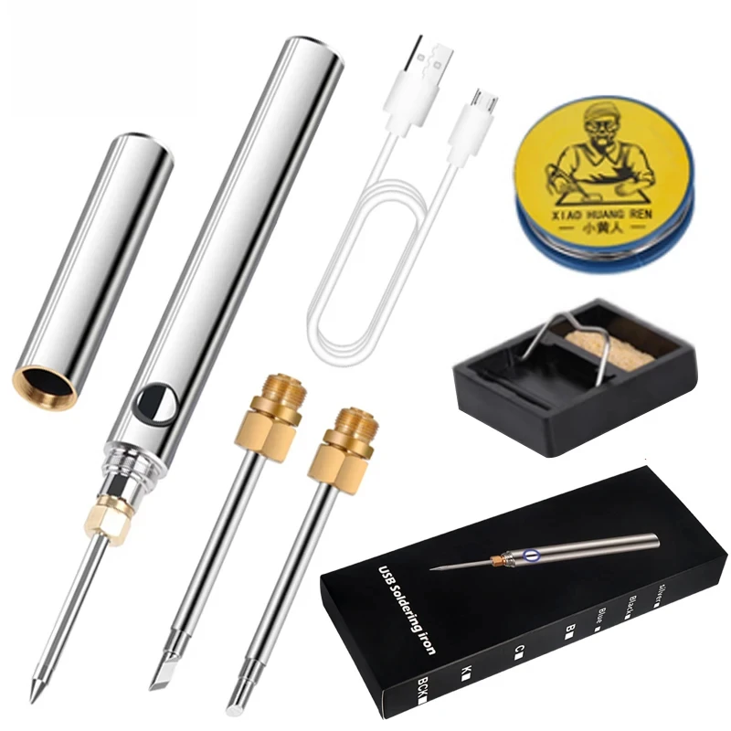 

15W Wireless USB-C Soldering Iron Pen, Fast Heating in 15s & 2600mAh Portable Welding Kit with LED Light for Outdoor Repair