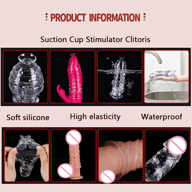 3 Types Penis Extender Sleeve Men Thicken Condoms Reusable Sex Toys For Men Delay Ejaculation Intimate Goods